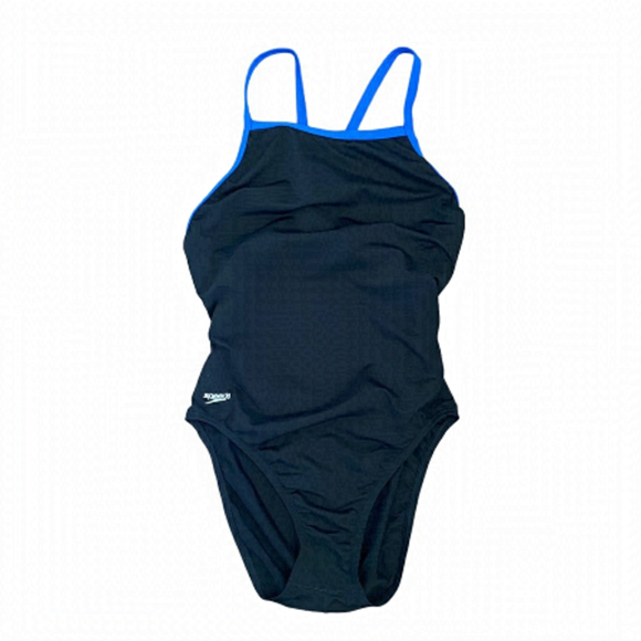 Speedo Other - Black One Piece Speedo Swimsuit with Blue Trim